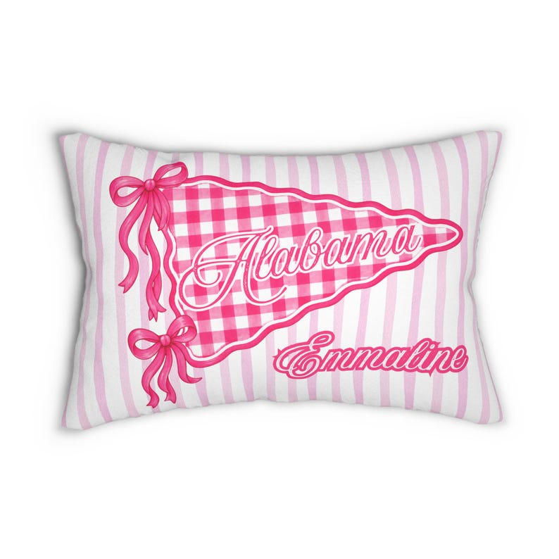 Personalized Sorority House or Dorm Room Pillow, Preppy College School Colors Custom Name Pillow, Roommate Present, Personalized gift image 8