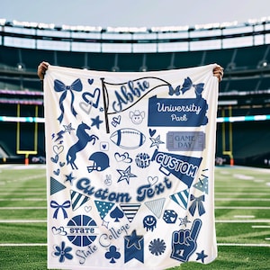 Personalized College Commitment Blanket  Custom University Student Gift, Class of 2029 Fleece Throw, Proud College Mom Gift, Dorm Room Decor