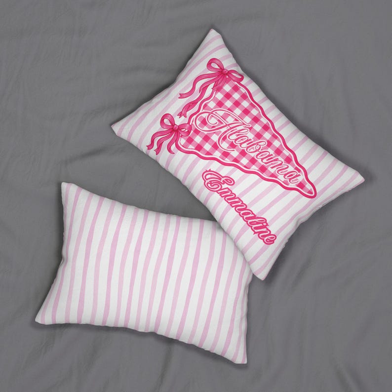 Personalized Sorority House or Dorm Room Pillow, Preppy College School Colors Custom Name Pillow, Roommate Present, Personalized gift image 7