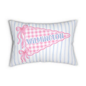 Personalized Sorority House or Dorm Room Pillow, Preppy College School Colors Custom Name Pillow, Roommate Present, Personalized gift image 2