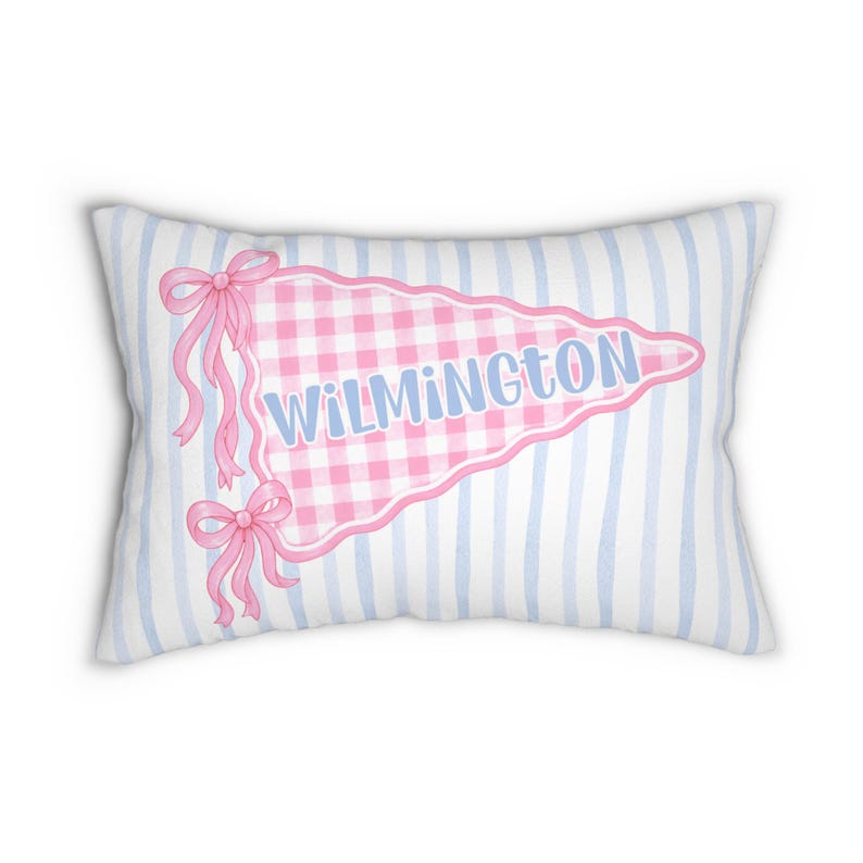 Personalized Sorority House or Dorm Room Pillow, Preppy College School Colors Custom Name Pillow, Roommate Present, Personalized gift image 2