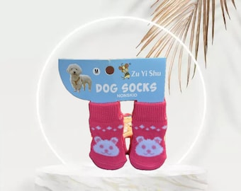 Medium Winter socks for Your Male/Female Dog/Cat (Pet) - Pink