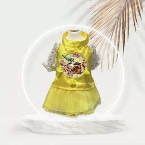 Vestidos tradicionais vietnamitas ou Ao Dai para sua cadela/gata (animal de estimação) - Amarelo
