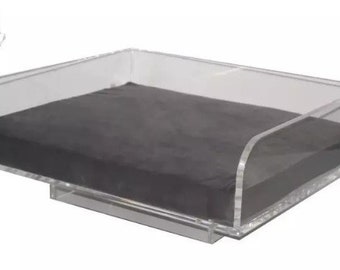 Lea Luxurious Acrylic Bed Modern Acrylic Dog Cat Bed Wooden Pet Bed Indoor Dog Cat Bed Dog Crate House Mattress Memory Foam