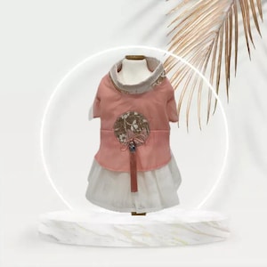 Hanbok tradicional coreano para sua cadela/gata (animal de estimação) - rosa