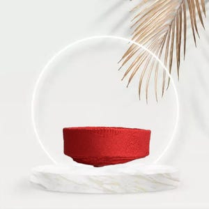 Red Traditional Vietnamese Headpiece or Khan Dong Ao Dai for Your Male/Female Dog/Cat (Pet)