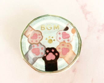 Masking tape (foil stamping/paw print) made by BGM. For diaries, crafts, studying, scrapbooking, and card making.