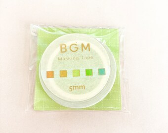 Masking tape (foil stamping/check/colorful) made by BGM. For diary, craft, study, scrapbooking, card making.