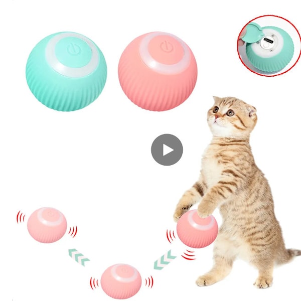 Intelligentes Katzenspielzeug, automatischer rollender Ball, elektrisches Katzenspielzeug, interaktiv, für Katzen, Training, selbstbewegendes Kätzchenspielzeug, Haustierzubehör
