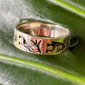 Sterling Silver Navajo Kokopelli Band Ring size 7 1/2