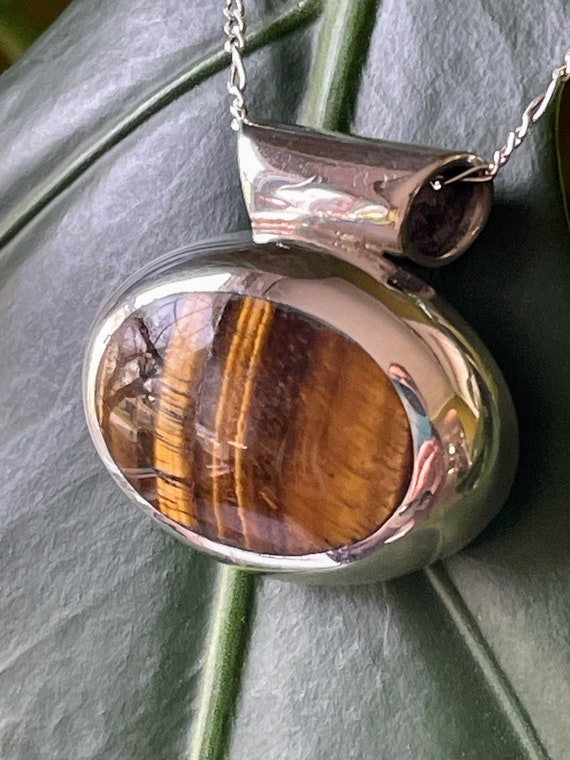 Tigereye and 925 Sterling Pendant