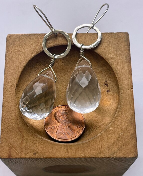 Faceted quartz, and 925 sterling silver earrings - image 3