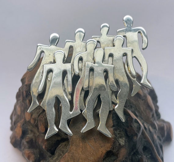 Sterling Silver 8 Man Brooch - image 6