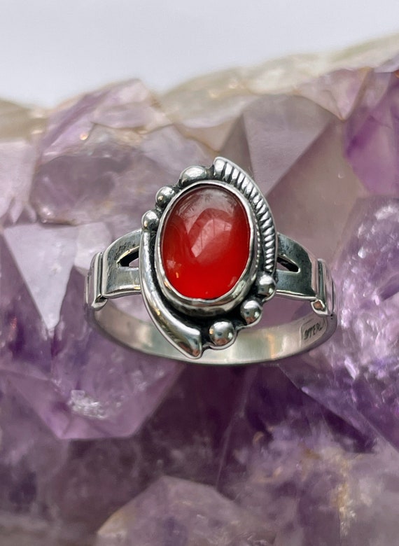 Sterling silver and carnelian ring