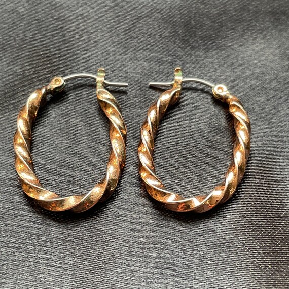 Solid Copper Twisted Hoop Earrings - image 3