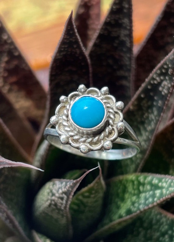Bear Navajo Turquoise and Sterling Silver Ring