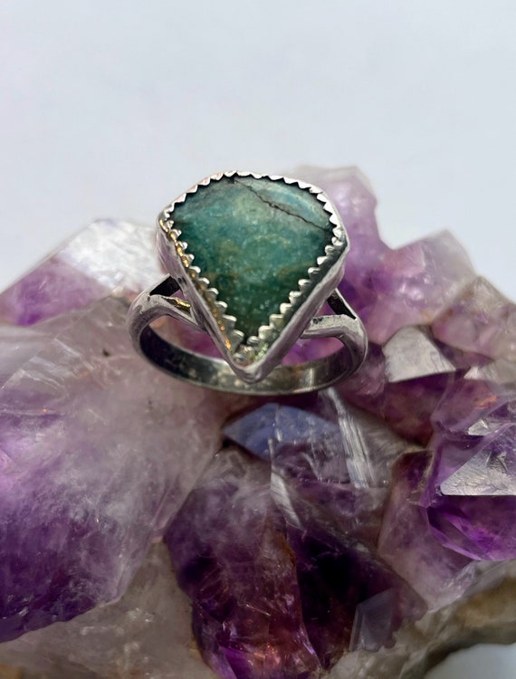 Navajo Amazonite and sterling silver ring