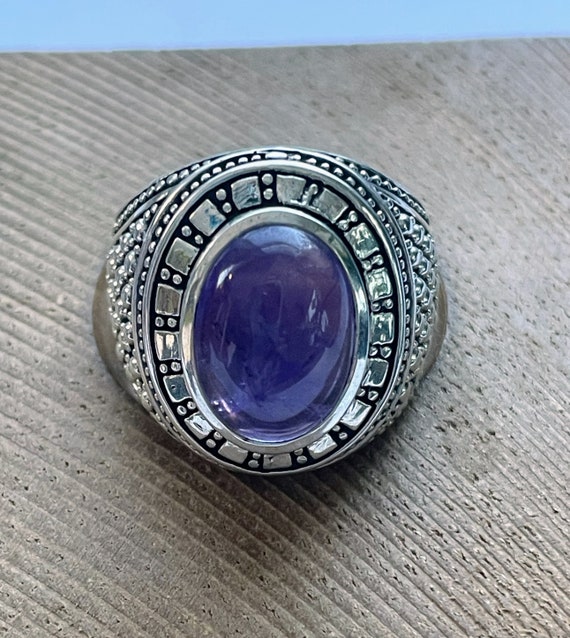 Amethyst Ring Sterling Silver - image 2