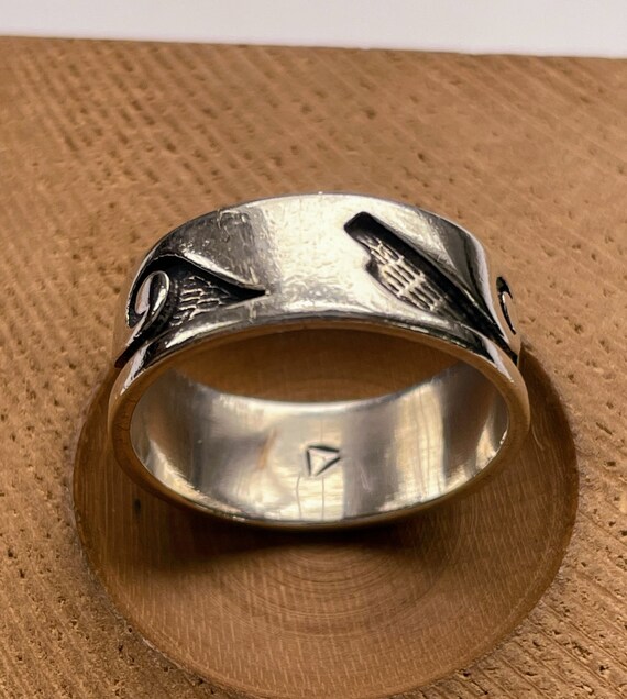 Hopi Wave Sterling silver overlay ring - image 2
