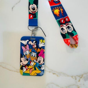Mickey Mouse and Friends Lanyard Keychain with ID Holder