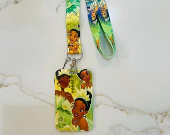 The Princess and the Frog Tiana Character Lanyard Keychain with ID Holder