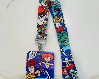Toy Story Woody, Jesse, Buzz Character Themed Keychain Lanyard with ID Holder