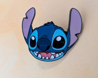 Stitch Character Head 1.5" Wide Metal Enamel Pin