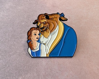 Belle and Beast Characters 1.25" Tall Metal Enamel Pin