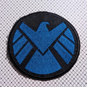 Avengers Shield Logo Blue/Black 3.5" Diameter Iron-on/Sew-on Embroidered Patch