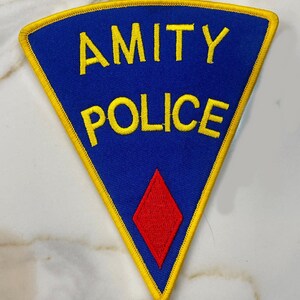 Jaws Movie Theme Red Amity Police 5&quot; Tall Embroidered Shoulder Patch