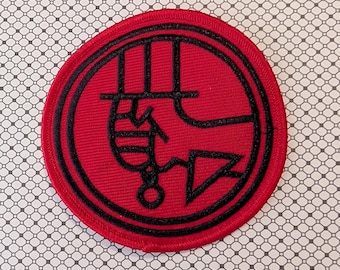 Hellboy Red Logo 3.1" Diameter Embroidered Iron-on/Sew-on Patch