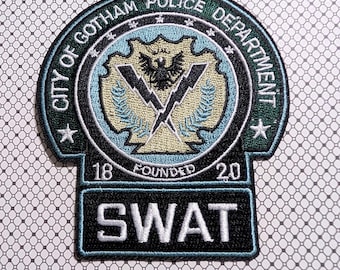 Gotham Police SWAT 4" Tall Embroidered Iron-on/Sew-on Patch
