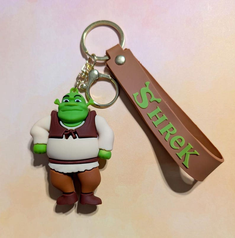 Shrek Character 3D Silicone Keychain - Etsy