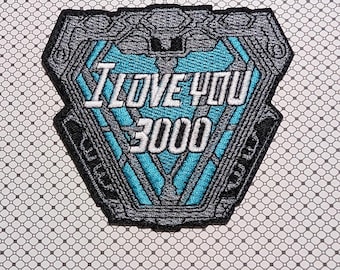 Parche bordado termoadhesivo/cosido de 8,9 cm de alto de "Te amo 3000" de Los Vengadores