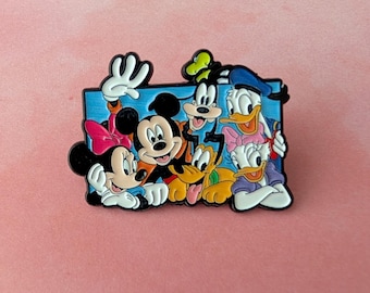 Mickey Mouse, Donald Duck and Friends 1.5" Wide Metal Enamel Pin