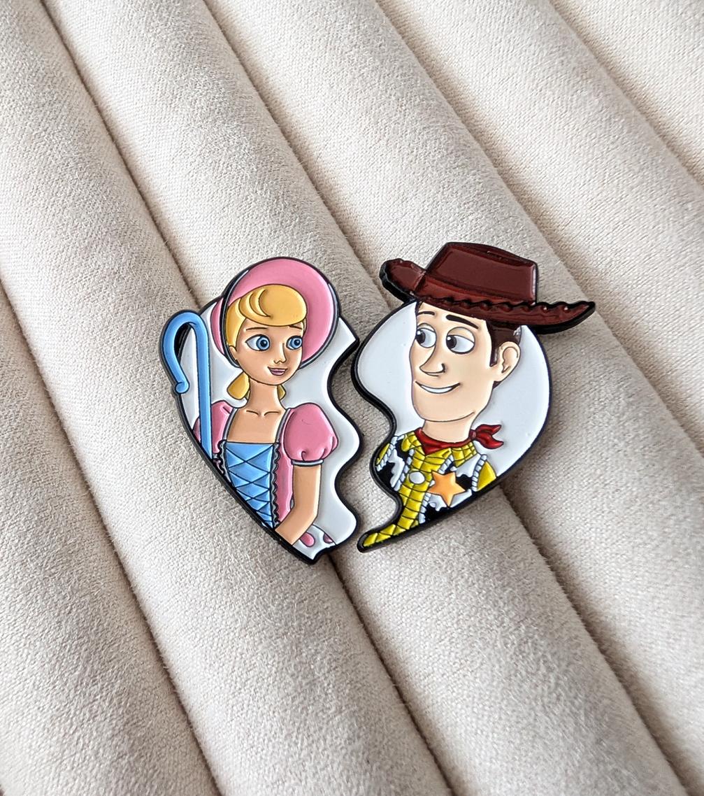 Woody and Bo Peep Enamel Pin Set: Toy Story Split Heart - Etsy