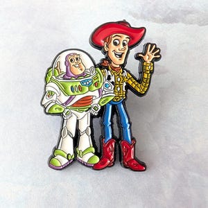 Toy Story Buzz Lightyear & Woody Characters 1.5&quot; Tall Metal Enamel Pin