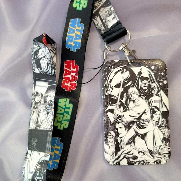 Star Wars Character Themed Keychain Lanyard with ID Holder