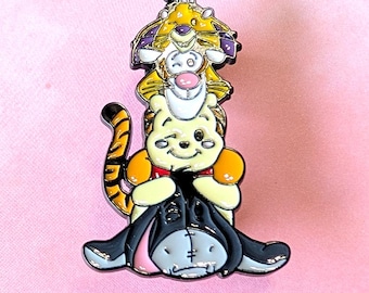 Winnie the Pooh, Eeyore and Friends 2" Tall Metal Enamel Pin