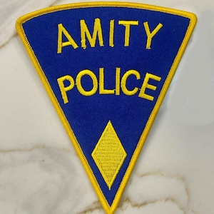 Jaws Movie Theme Yellow Amity Police 5&quot; Tall Embroidered Shoulder Patch