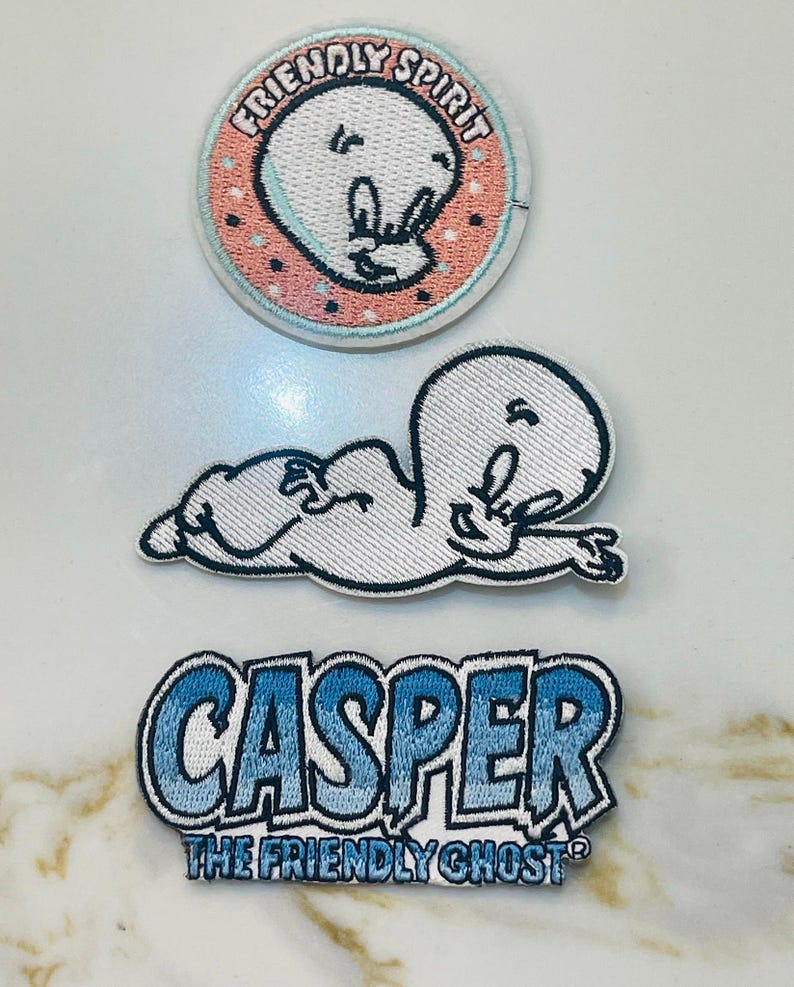 Casper the Friendly Ghost Set of 3 Embroidered Patches - Etsy