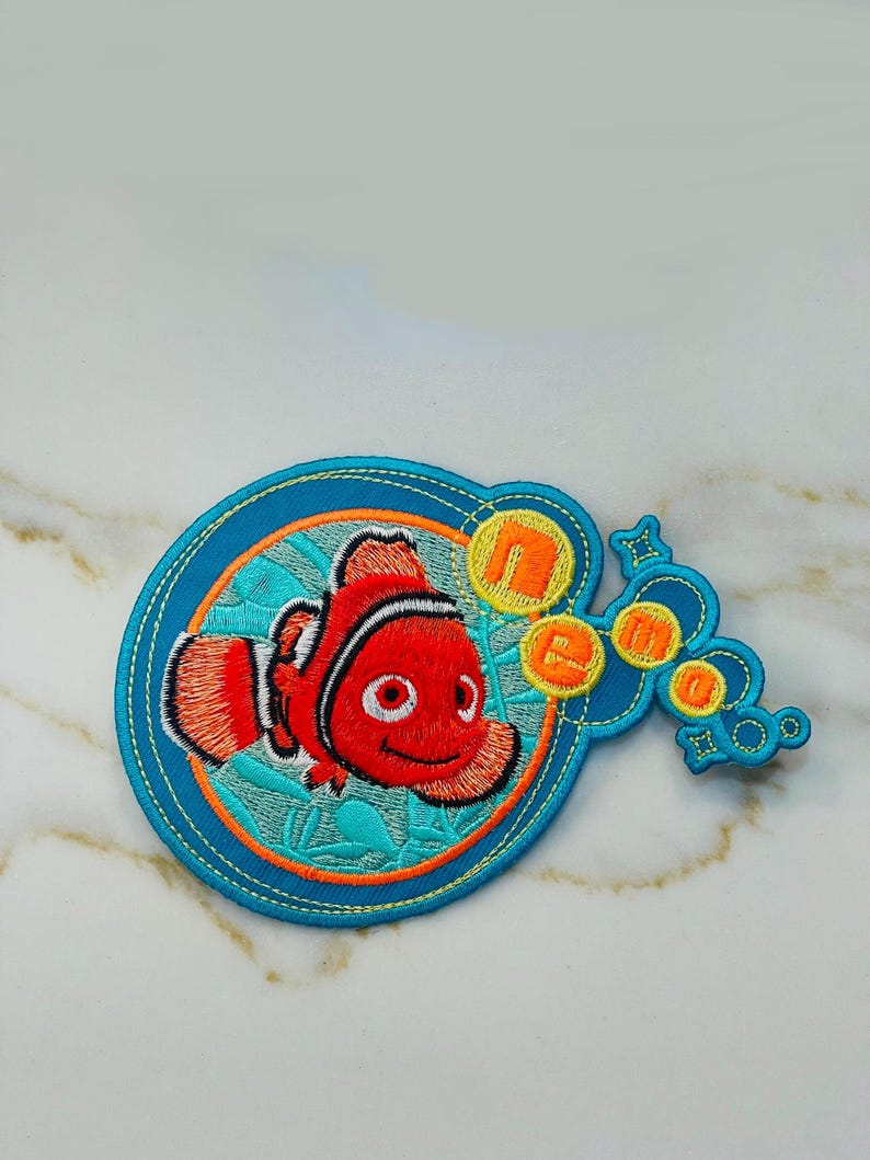 Finding Nemo Movie Nemo Character With Name 4.5" Wide Embroidered Patch ...