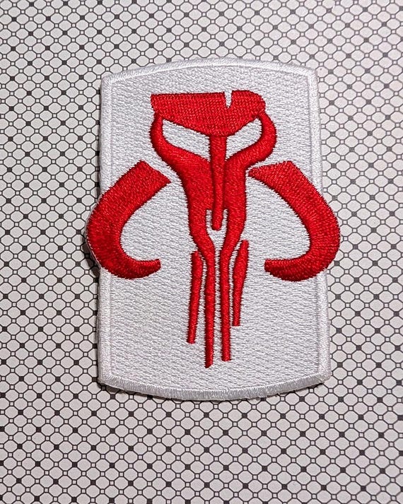 Mandalorian Skull Symbol 3.3" Tall Embroidered Iron-on/Sew-on Patch