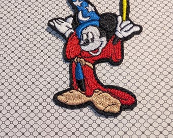 Sorcerer's Apprentice Mickey 3" Tall Iron-on/Sew-on Embroidered Patch