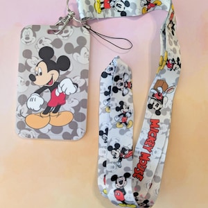 Mickey Mouse Themed Keychain Lanyard with ID Holder