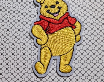 Winnie the Pooh Hands-on-Hips 3" Tall Iron-on/Sew-on Embroidered Patch