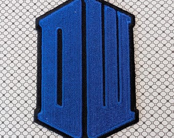 Doctor Who Tardis Logo 4" Tall Iron-on/Sew-on Embroidered Patch