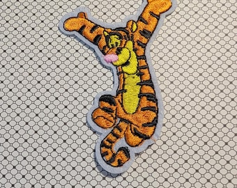 Tigger Jumping 3.8" Tall Iron-on/Sew-on Embroidered Patch