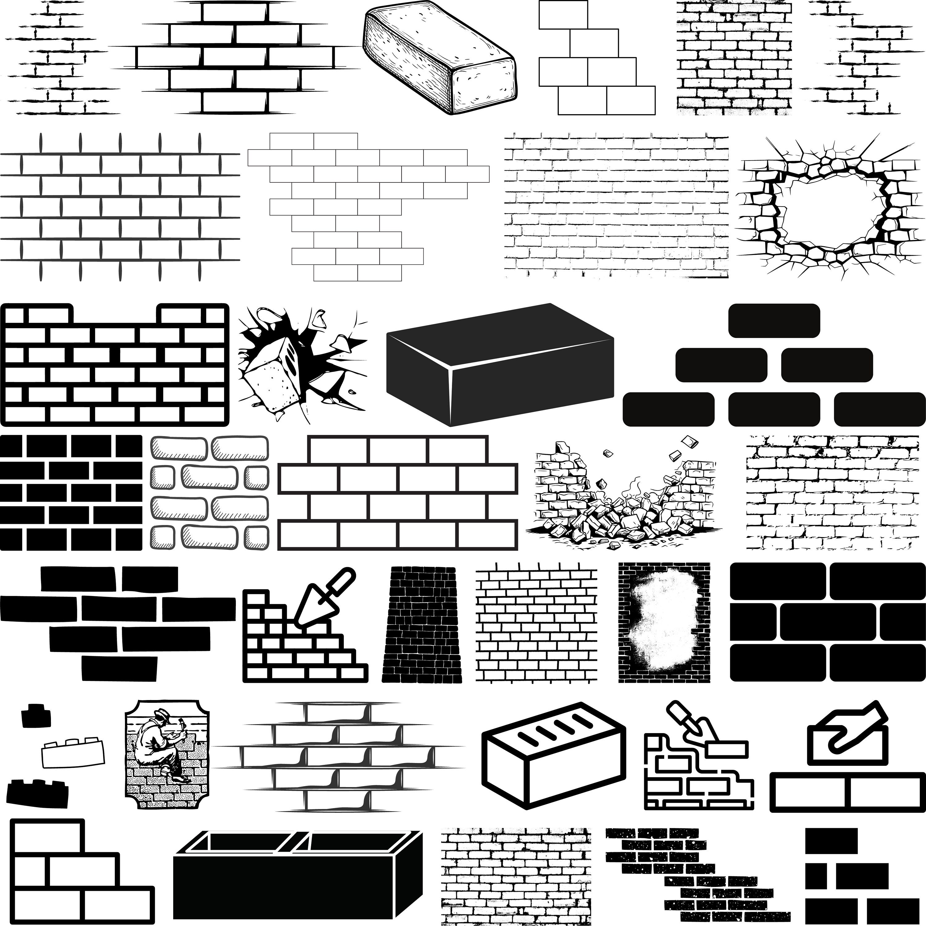 Brick Clip Art Black And White