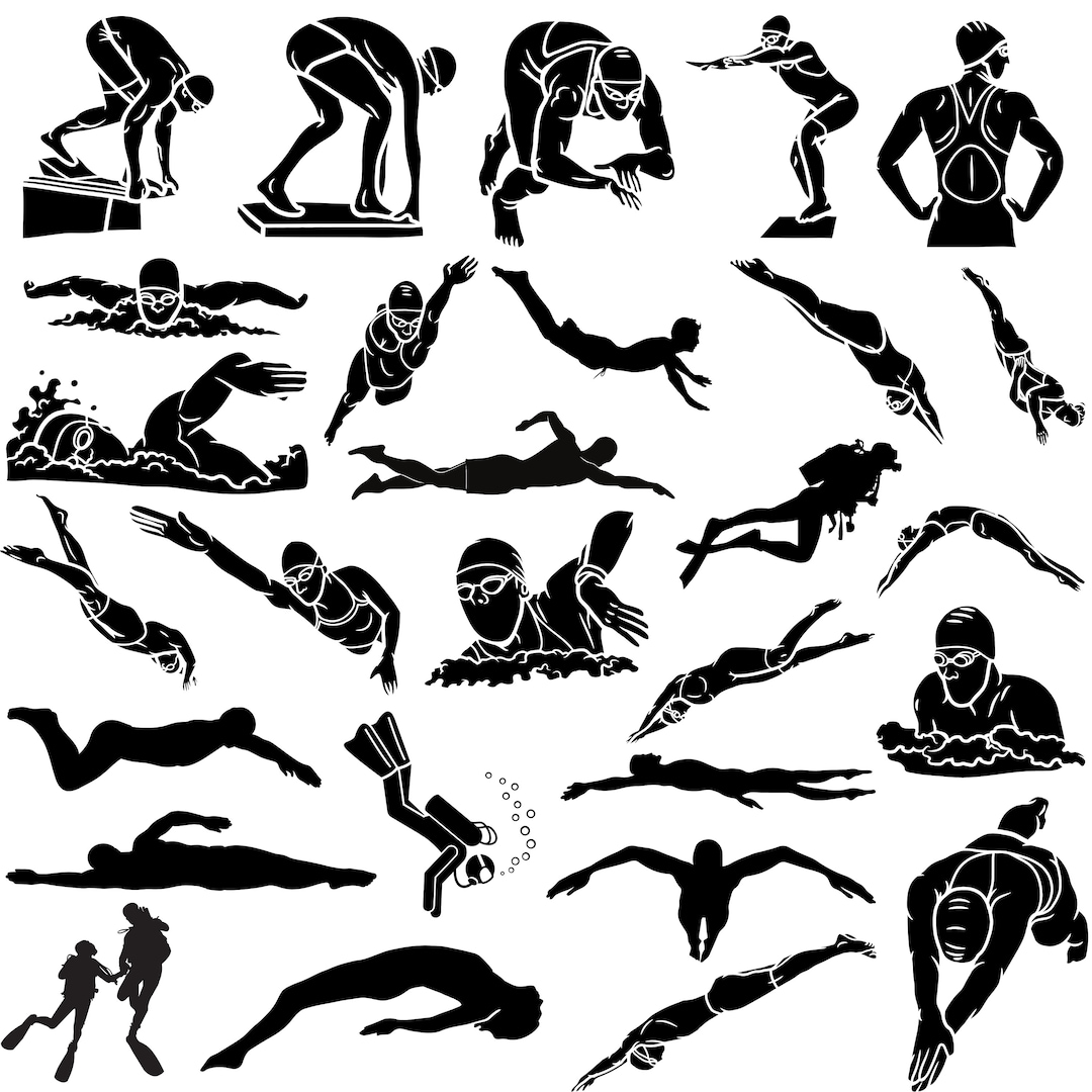Swimmer SVG Bundle, Swimmer Svg Clipart, Cut Files for Circut, Swimmer ...